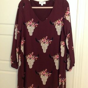 Burgundy Boho Dress